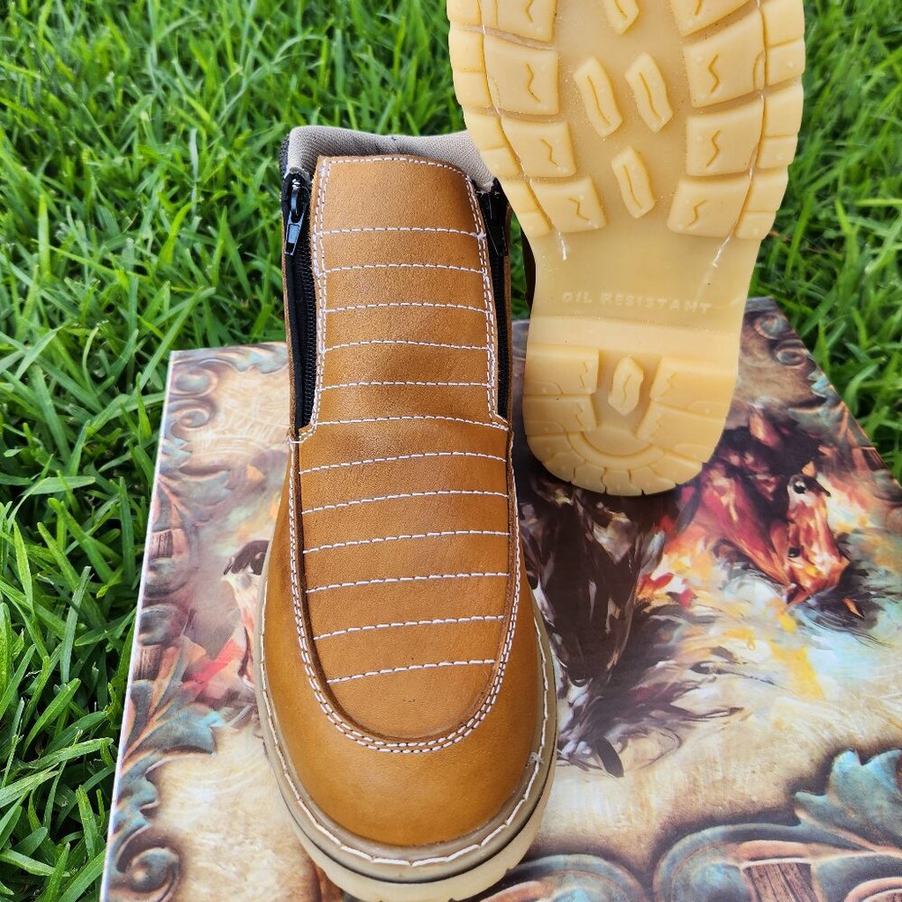 Workboots doble zipper 100% full grain leather